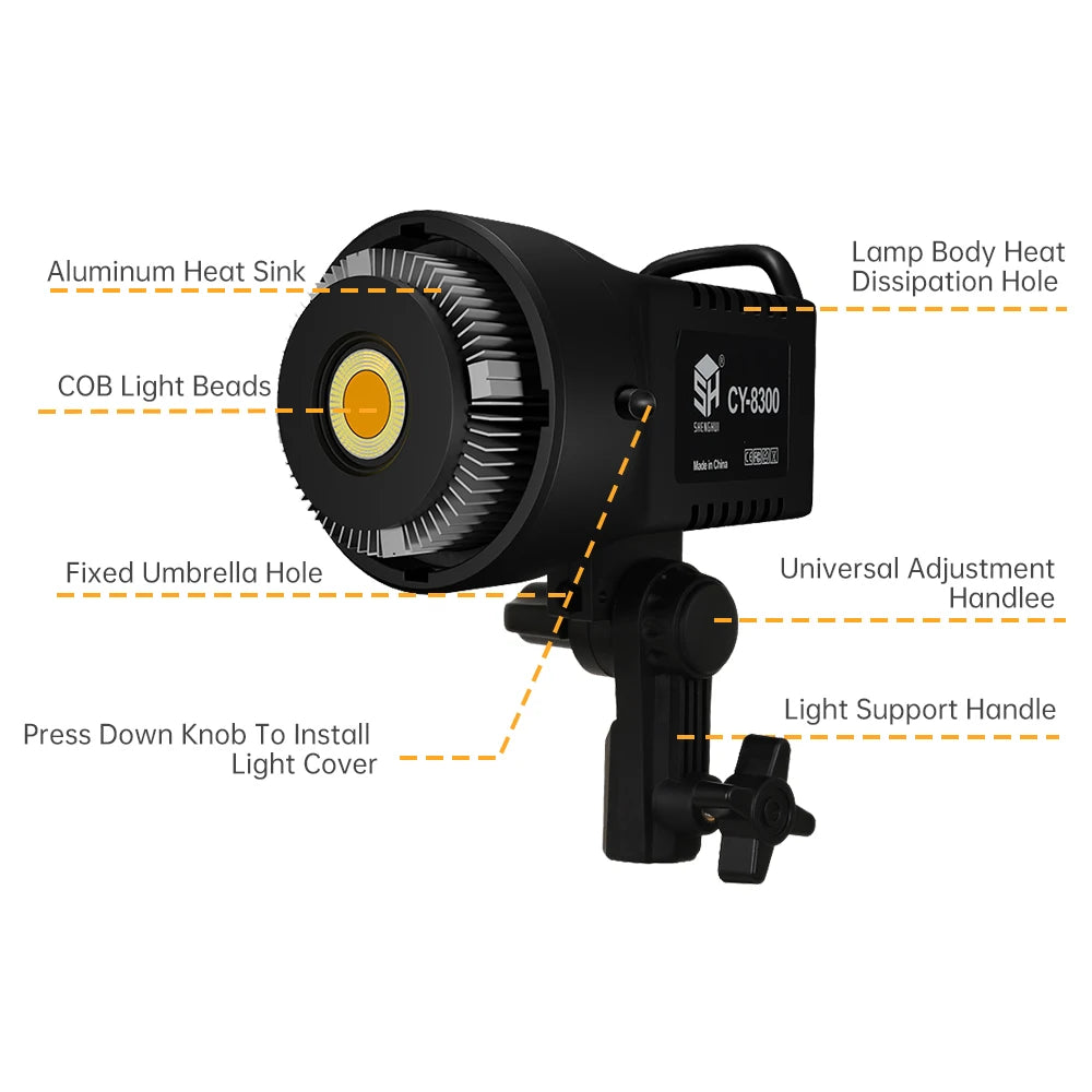 Kit complet diffuseur de lumière et lampe 100W pour vidéo et photographie
