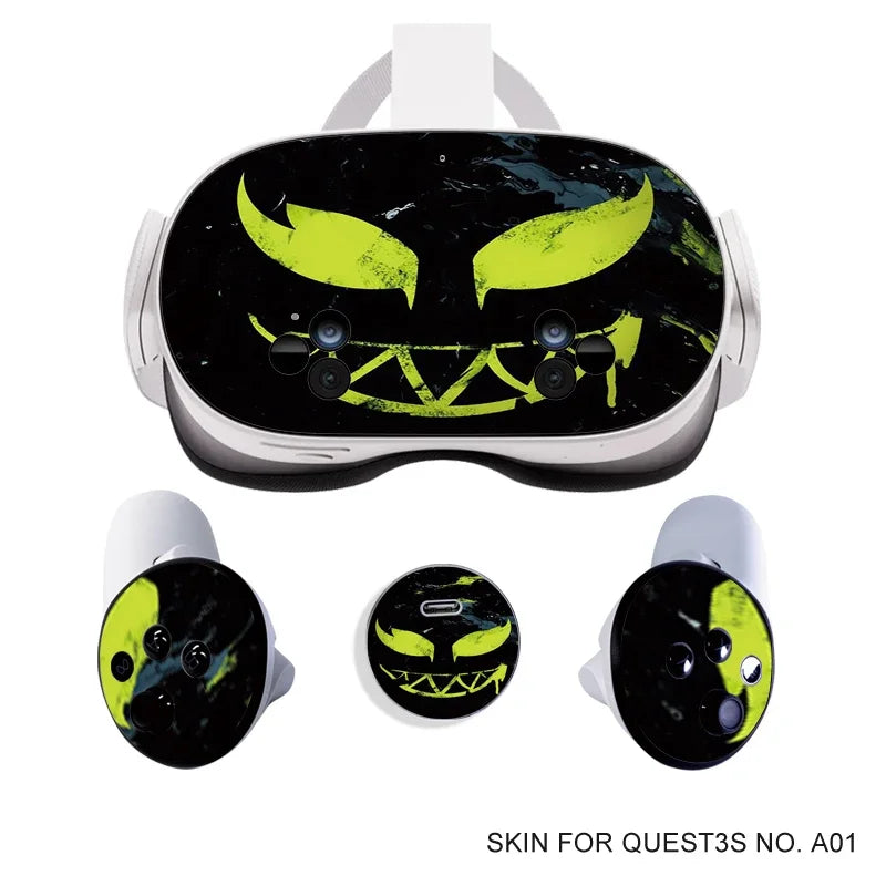 Stickers Vinyles Décoratifs Halloween pour Meta Quest 3S VR Headset & Contrôleurs
