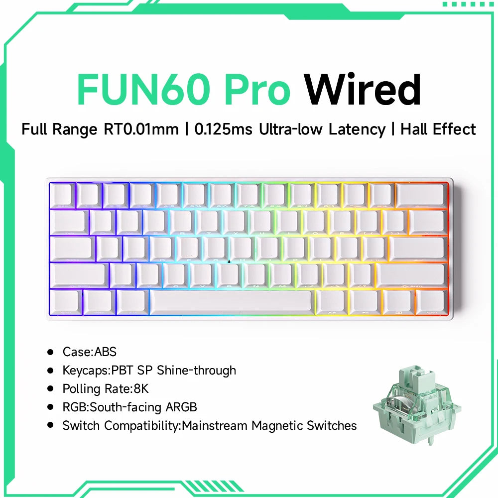 Akko MonsGeek FUN60 – Clavier Mécanique 60% Compact avec Switch Magnétique Ultra-Rapide