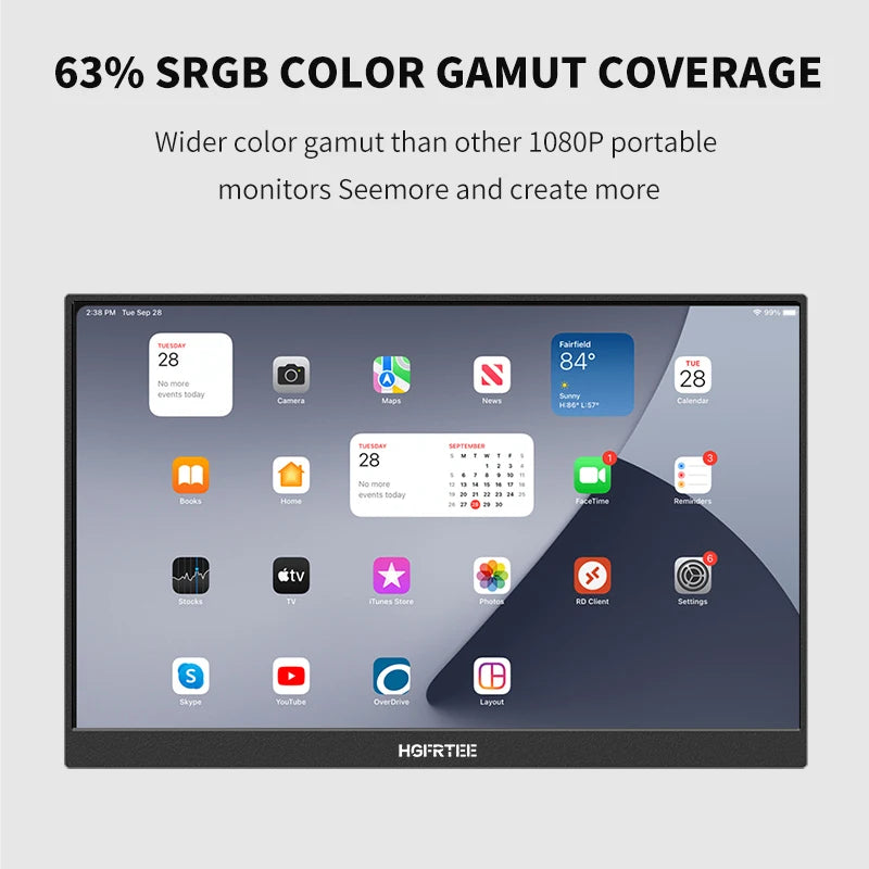 Écran Portable HGFRTEE 14,1 pouces – Moniteur Mobile IPS pour Extension d’Écran Laptop, Xbox, Raspberry Pi avec Support Inclus