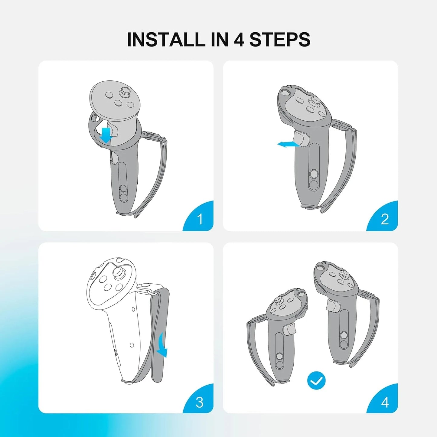 BOBOVR G3 Plus – Grips Silicone Allongés pour Manettes Meta Quest 3/3S
