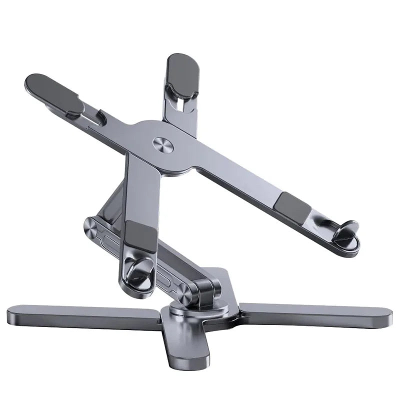 Support Pliable pour Ordinateur Portable – Rotation 360°, Aluminium avec Dissipation Thermique