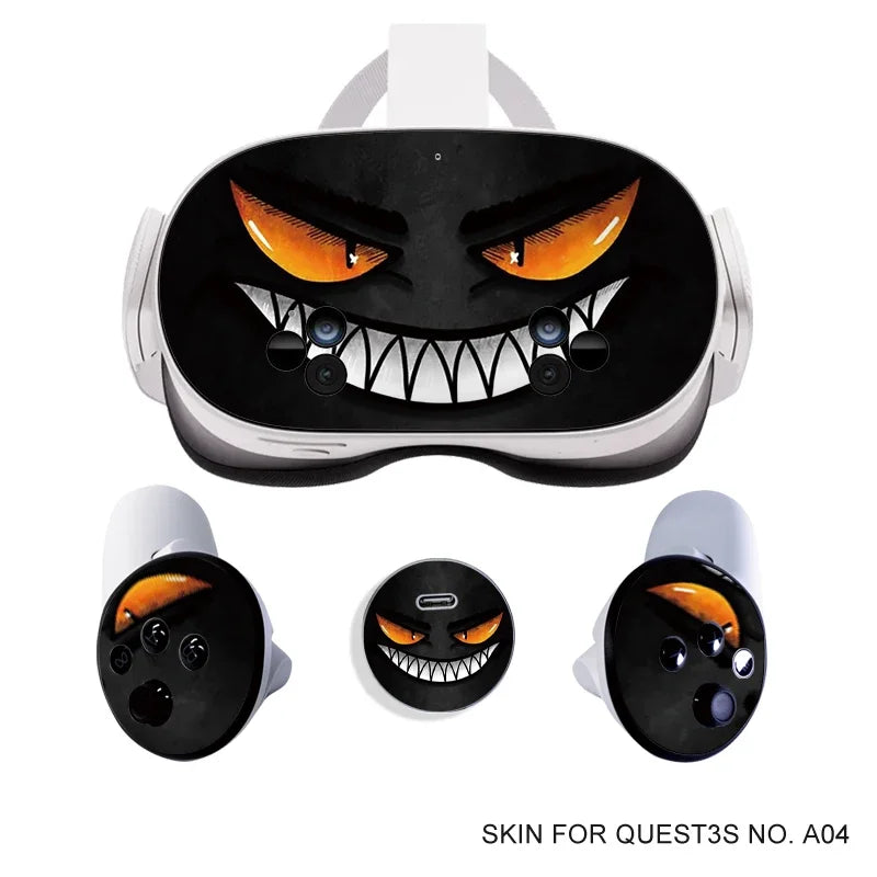 Stickers Vinyles Décoratifs Halloween pour Meta Quest 3S VR Headset & Contrôleurs