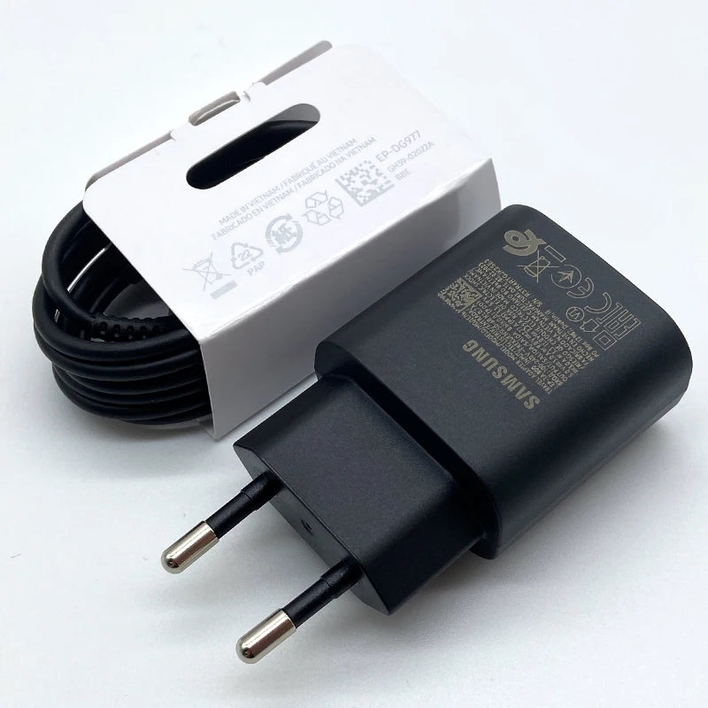 Chargeur Samsung Super Fast 25W – Adaptateur USB Type-C pour Galaxy S24, S23, S20, S21, S22 Plus, A54, A34, Z Flip Fold 4/5/6