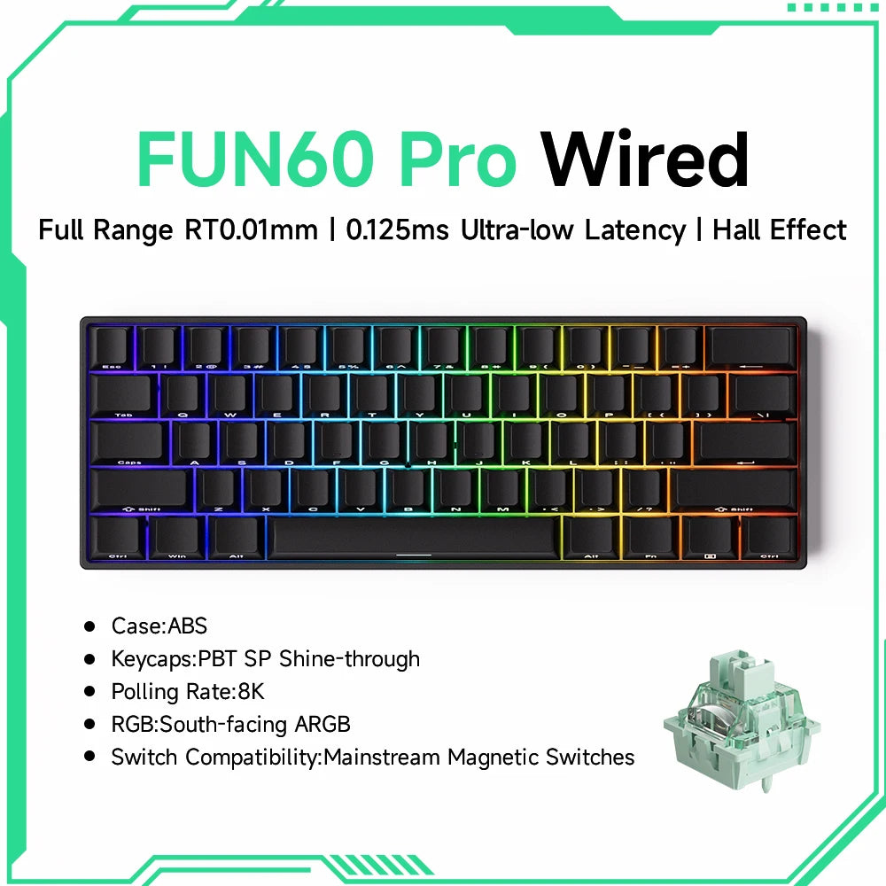 Akko MonsGeek FUN60 – Clavier Mécanique 60% Compact avec Switch Magnétique Ultra-Rapide