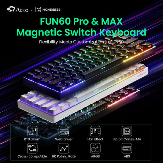 Akko MonsGeek FUN60 – Clavier Mécanique 60% Compact avec Switch Magnétique Ultra-Rapide