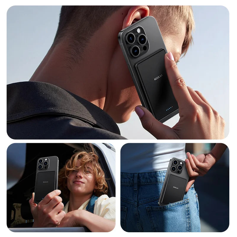 KUULAA Power Bank Magnetique Fine 5000mAh – Batterie Externe Portable 20W Compatible MagSafe pour iPhone 16/15/14/13