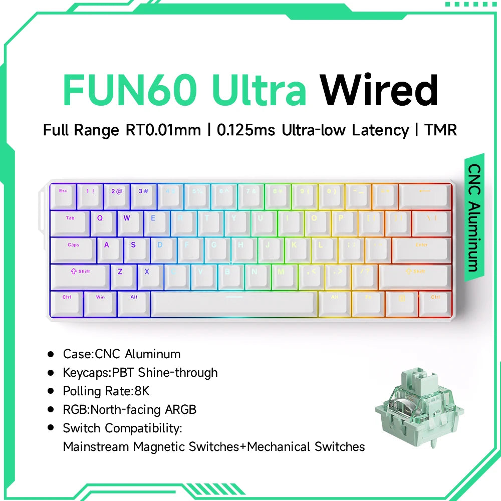 Akko MonsGeek FUN60 – Clavier Mécanique 60% Compact avec Switch Magnétique Ultra-Rapide